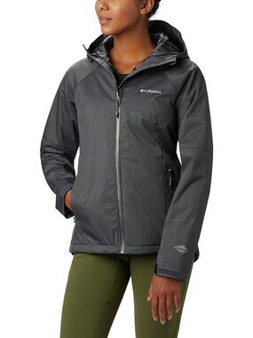 Columbia OmniTech  Women's Top Pine Insulated Rain Jacket Size M Gray .